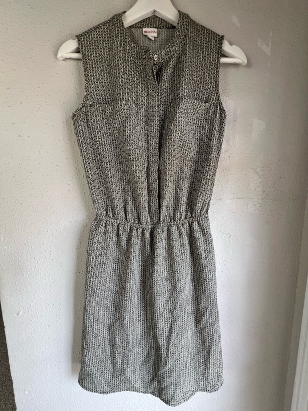 Merona Green Sleeveless Button-Front Casual Dress